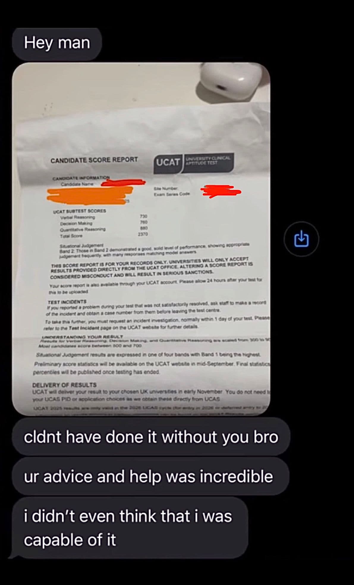 Student success story 1